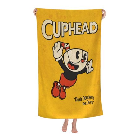 Cuphead Badehåndkle, Stort Mikrofiber Badehåndkle