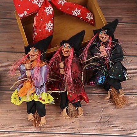 Hængende Gyser Hexe Figur Halloween DIY Dekoration Vedhæng Pynt (Gul)