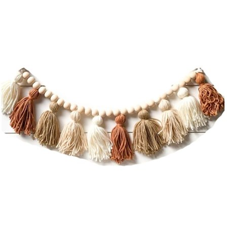 Käsin kudotut puiset helminauhat lanka hapsunauha kotiseinä