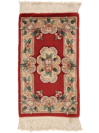 China 90 Line Rug Hand Knotted 52X86 Brown/Dark Red China