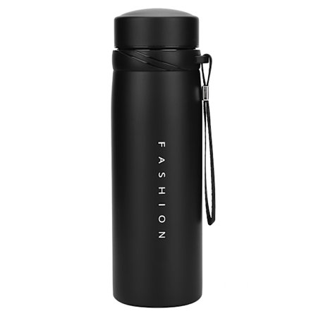 304 Vakuumkopp i rostfritt stål Bärbar vakuumkolv Termisk kopp Mugg Vattenflaska 650 ml Matt Svart