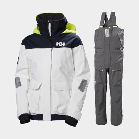 Traje de navegación Helly Hansen Pier 3.0 Coastal + Skagen Offshore, White + Ebony, mujer, X-Large