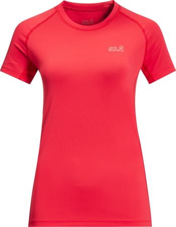 Jack Wolfskin Women's Tourer Vent Tee Women Short sleeved fitness sweater Red L