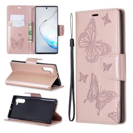 Butterfly Samsung Galaxy Note 10 kotelot - Ruusukulta Pink