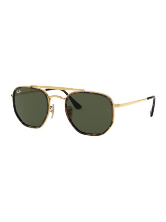 Ray Ban Icons Unisex Sunglasses with a frame made of metal in gold and lenses made of glass in green