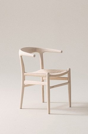 Jotex - Stol Hvidpigmenteret elm/lyst reb - NATTAVAARA - Køb Spisebordsstole & køkkenstole hos Jotex