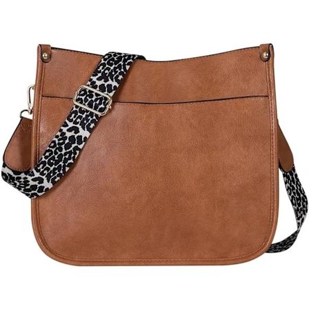 Elegant Stor Dame Skinn Skulderveske Reise Crossbody Veske for Arbeid, Reise, Fest, Kontor og Daglig Bruk Marrón