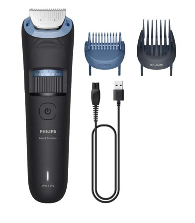 Philips 3000 Series BT3665/15 Skjeggtrimmer 40 lengdeinnstillinger, 0,5 mm presisjonssteg, 100 % vanntett, opptil 80 min driftstid