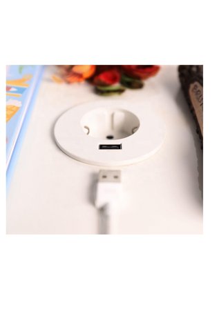 Rutab SP-0050 Stikkontakt med USB Hvit, Strømbrytere & vegguttak