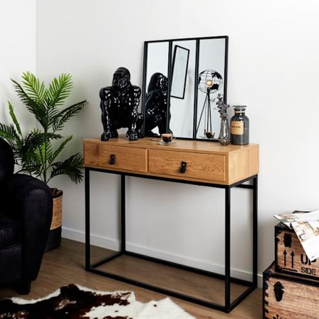 Peili - Home Deco Factory - Atelier - Metalli - Musta - 61,5 X 61,5 Cm