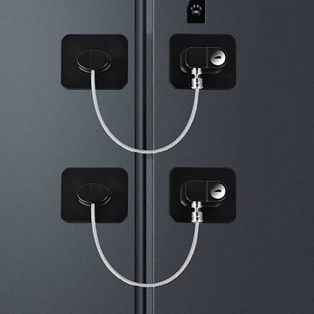 Barnebeskyttelseslåser (pakke med 2), kjøleskapslåser med nøkler for kjøleskap