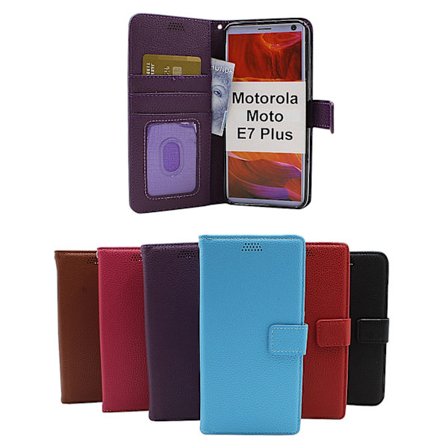 New Standcase Wallet Motorola Moto E7 Plus (Svart)