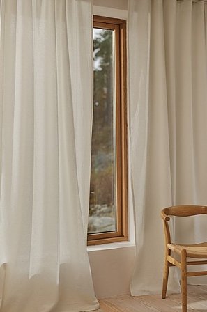 Jotex - Gardin Hørblanding 2-pak Naturlig hvid - MILLY - Køb Multifunktionsgardiner hos Jotex