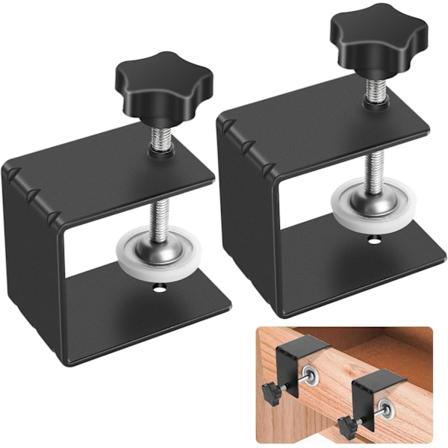 2 stk. Stærke C-Klemmer i Stål til Bordskuffe, Træbearbejdning, Reparation, Hjemmeforbedring, Sort, 8*5*6,5 cm