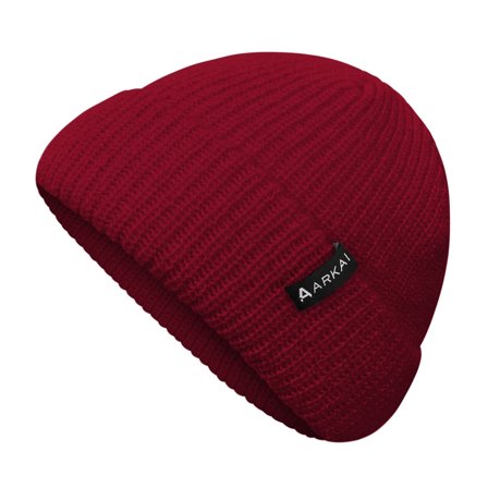 Nordic | Bordeauxrode geribde beanie in vissersstijl voor mannen - Beanie mutsen
