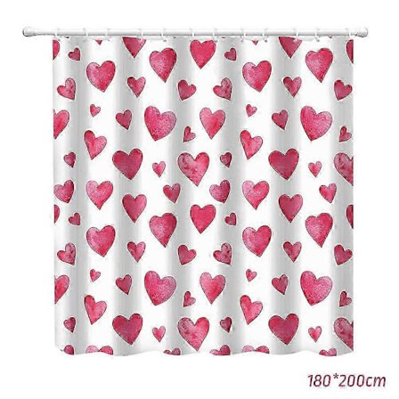 Valentinsdag Bruseforhæng med Kærlighedshjerte Tør- og Vådseparation Afdelingsforhæng til Badeværelse til Hjemmet