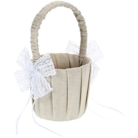 Jente brudepike blomsterkurv Stoff blomsterkurv Jente bryllup blomsterforplantning Bærbar blomsterkurv