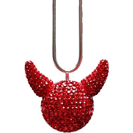 Bling Bling Bil-Bakspejlshæng, Hornhoved Bil-Bakspejlshængende Ornament Skinnende Rhinestone Bakspejlshæng Biltilbehør