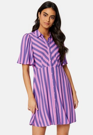 YAS Savanna 2/4 Shirt Dress Orchid Stripes:ASTER Klær