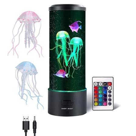 LED-manetlampa Aquarium LED-lampa med färgskiftande ljuseffekter Mini skrivbordsnattlampa Heminredning för rumsstämningar Slappna av SQBB