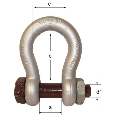 Gunnebo A085516 Sjækel skruebolt/møtrik, klasse 6 Ø19 mm, 3,25T, Værksted & køretøj