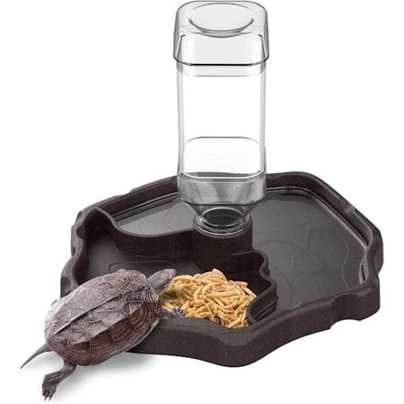 Automatic Reptile Water Dispenser Bowl - Food and Water Bowl for Turtles, Snakes, Chameleons & Lizards