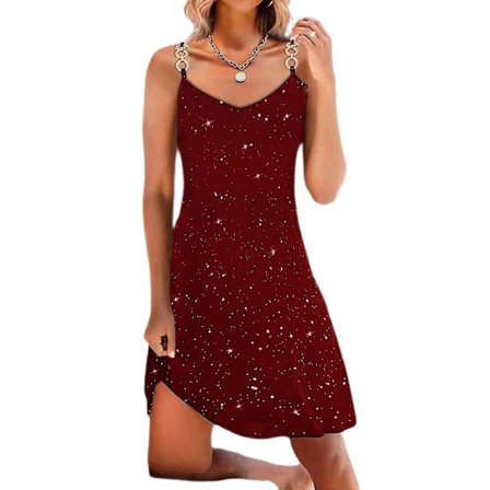 Glittrig Sexig Djup V-ringad Paljettprydd Halter Sheath Mini Nattklubbsklänning för Dam