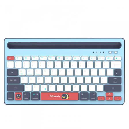 Trådlöst Bluetooth-tangentbord, bärbart kontor, tunt tangentbord med genvägar, kompakt tangentbord, 10 m räckvidd, tyst, blått tangentbord