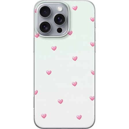 Yhteensopiva Puhelinkuori Apple Apple iPhone 16 Pro Max Minimalistinen kuvio vaaleanpunaisilla sydämillä vaalealla taustalla, suloinen ja yksinkerta