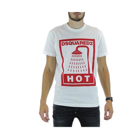 Dsquared2, T-Shirts Wit, Heren, Maat:M,Katoen
