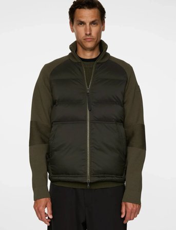 J. Lindeberg Dome Knit Hybrid Jacket - Khaki green - M