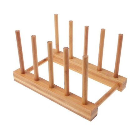 Opvaskestativ Gryder Træ Tallerkenholder Træ Køkken Kop Display Aftørringsstativ Holder Ny Hy