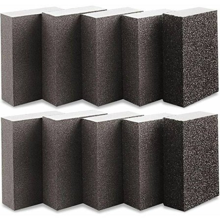 Slipesvamp og slipeblokk Slipesvamp 10 stykker 600-800 Grit Slipeklosser 70 x 100 x 25 mm Våt og tørr bruk for tremetallmaling Vaskbar