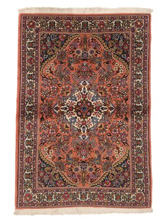 Medallion Small Sarouk Fine Rug 110X160 Wool