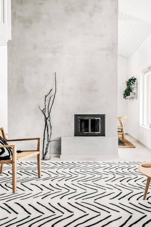 Scandic Lines 2018 200X300 Blanc/Noir Tapis De Laine