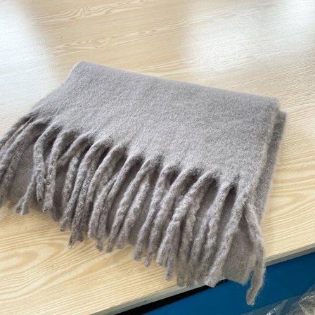 Vinternyhet mohairull imitation kashmir enfärgad scarf, förlängd och förtjockad tjock tofs, höst och vinter varm scarf