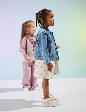 Kids Only Kmgsmilla Flower Jacket Dnm Azg - Blue - 122