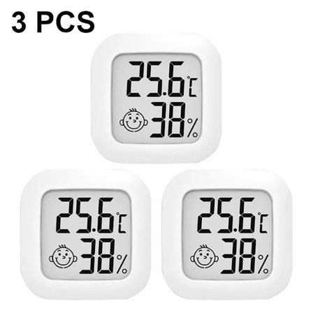 3-pakning Digitalt innendørs termometer hygrometer