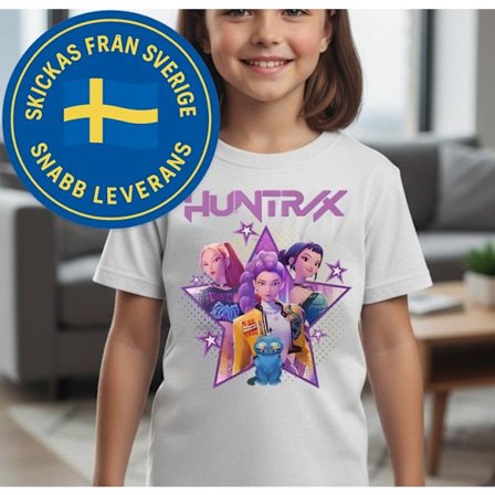 Hvit T-skjorte Demon Hunters - Huntrix - Star polyester supermyk sports-t-skjorte