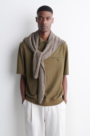 COS Männer Poloshirt Aus Jersey in Braun