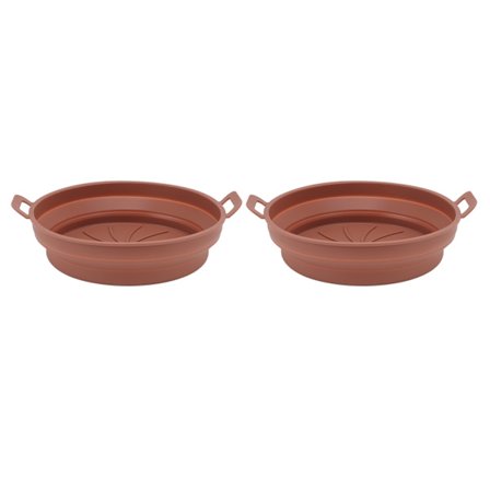 2-pakning silikonfrityrkurver med håndtak 19 cm rund kjøkkenfrityrkoker brun