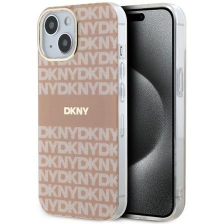 DKNY IML Mono & Stripe MagSafe-etui for iPhone 15 / 14 / 13 - rosa
