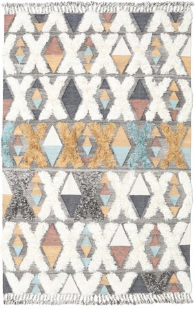 Wool Rug Kilim Inspired Xavier Multicolor/Off White
