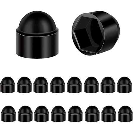 Boltdeksel Plast Nylon Kuppel Bolt Mutter Beskyttelse 18 stk M8 13mm Skiftenøkkel Svart