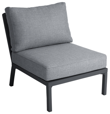 Brafab Samvaro Low Modulsoffa mittdel Antracit/Pearl Grey, Utemöbler