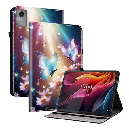 Til Lenovo Idea Tab (TB336ZU TB336FU) Xiaoxin Pad 11 2025 Læder Etui Mønster Printet Stand Tablet Cover med Kort Slots Sommerfugl Blomster