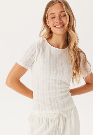VILA Vikassie S/S Pointelle Top Vaatteet