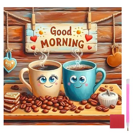 Kaffekopper Diamantmaleri Sæt til Voksne, Diamantmaleri til Voksne, DIY Fuld Bor Diamantprikker Malerier Billede Håndværk til Hjemmevæg 