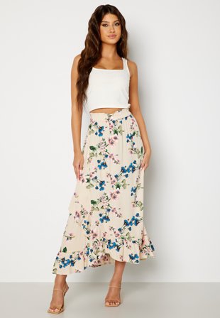 Object Collectors Item Paree HW Maxi Skirt Sandshell AOP: Flowe Klær