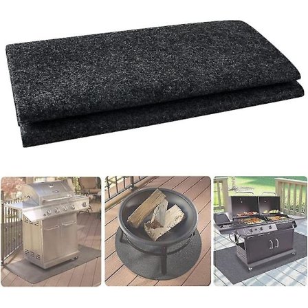 BBQ Grill Gulvbeskyttelsesmatte, utendørs grillmatte, 100x120cm (39x47)